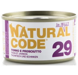 Υγρή Τροφή - Κονσέρβα Γάτας Natural Code 29 Jelly Adult Tuna and Ham 85gr Υγρή Τροφή - Κονσέρβα Γάτας Natural Code 29 Jelly Adult Tuna and Ham 85gr