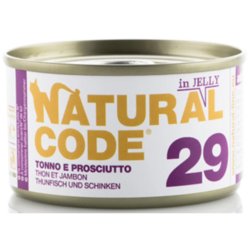 Υγρή Τροφή - Κονσέρβα Γάτας Natural Code 29 Jelly Adult Tuna and Ham 85gr ΓΑΤΕΣ