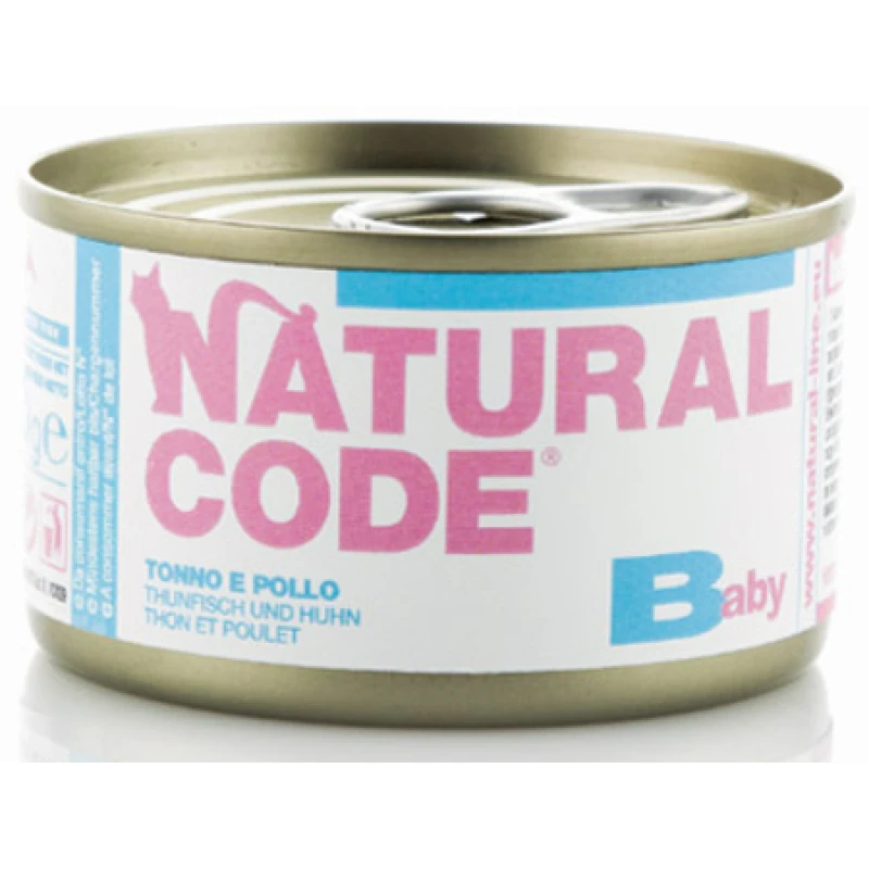 Υγρή Τροφή - Κονσέρβα Γάτας Natural Code baby Kitten 85gr Chicken ΓΑΤΕΣ