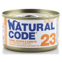 Υγρή Τροφή - Κονσέρβα Γάτας Natural Code 23 Jelly Adult Tuna, Potatoes, Carrots 85gr