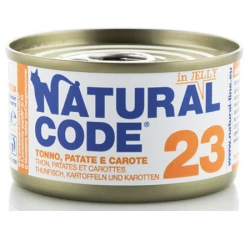 Υγρή Τροφή - Κονσέρβα Γάτας Natural Code 23 Jelly Adult Tuna, Potatoes, Carrots 85gr Υγρή Τροφή - Κονσέρβα Γάτας Natural Code 23 Jelly Adult Tuna, Potatoes, Carrots 85gr