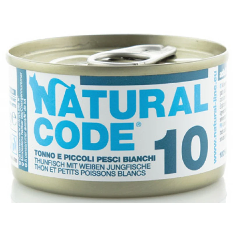 Υγρή Τροφή - Κονσέρβα Γάτας Natural Code 10 Adult Tuna and White Fish 85gr ΓΑΤΕΣ