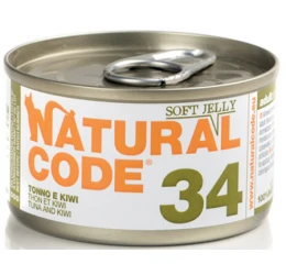 Υγρή Τροφή - Κονσέρβα Γάτας Natural Code 34 Jelly Adult Tuna and Kiwi 85gr Υγρή Τροφή - Κονσέρβα Γάτας Natural Code 34 Jelly Adult Tuna and Kiwi 85gr