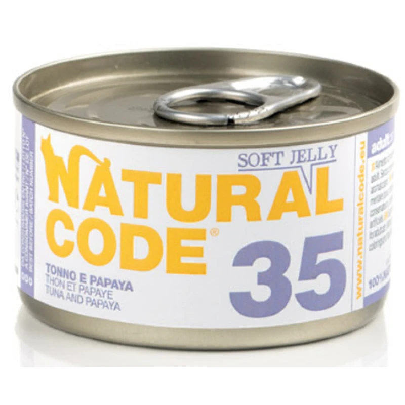 Υγρή Τροφή - Κονσέρβα Γάτας Natural Code 35 Jelly Adult Tuna and Papaya 85gr ΓΑΤΕΣ