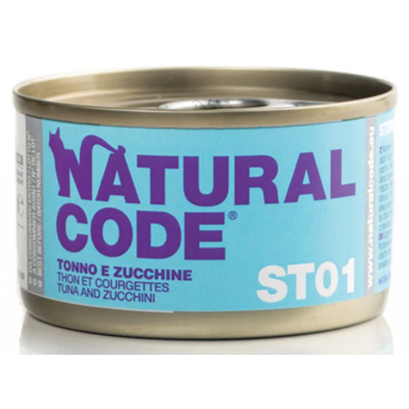 Υγρή Τροφή - Κονσέρβα Γάτας Natural Code ST01 Sterilized Tuna and Zucchini 85gr ΓΑΤΕΣ