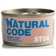 Υγρή Τροφή - Κονσέρβα Γάτας Natural Code ST04 Sterilized Tuna and Anchovies 85gr