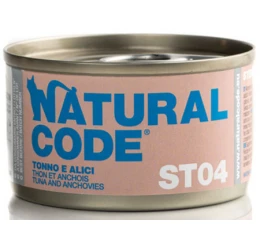 Υγρή Τροφή - Κονσέρβα Γάτας Natural Code ST04 Sterilized Tuna and Anchovies 85gr Υγρή Τροφή - Κονσέρβα Γάτας Natural Code ST04 Sterilized Tuna and Anchovies 85gr