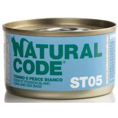 Υγρή Τροφή - Κονσέρβα Γάτας Natural Code ST05 Sterilized Tuna and White Fish 85gr