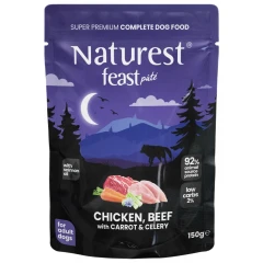 Naturest Pouch Feast Adult Chicken, Beef with Carrot & Celery 150gr
