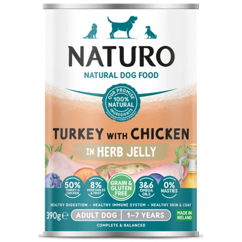 Κονσέρβα Σκύλου Naturo Dog Adult Grain Free Γαλοπούλα, Κοτόπουλο, Φρούτα και Λαχανικά 390gr ΣΚΥΛΟΙ Κονσέρβα Σκύλου Naturo Dog Adult Grain Free Γαλοπούλα, Κοτόπουλο, Φρούτα και Λαχανικά 390gr ΣΚΥΛΟΙ