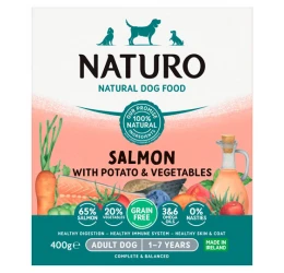 Naturo Dog Grain Free Σολομός και Πατάτα 400gr Naturo Dog Grain Free Σολομός και Πατάτα 400gr