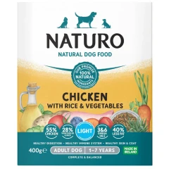 Υγρή τροφή Σκύλου Naturo Dog Adult Low Grain Light Κοτόπουλο, Ρύζι και Λαχανικά 400gr Υγρή τροφή Σκύλου Naturo Dog Adult Low Grain Light Κοτόπουλο, Ρύζι και Λαχανικά 400gr