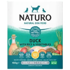 Υγρή τροφή Σκύλου Naturo Dog Adult Low Grain Πάπια, Ρύζι και Λαχανικά 400gr Υγρή τροφή Σκύλου Naturo Dog Adult Low Grain Πάπια, Ρύζι και Λαχανικά 400gr
