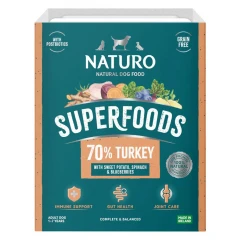 Υγρή Τροφή Σκύλου Naturo Superfoods Adult Grain Free Γαλοπούλα με Γλυκοπατάτα, Σπανάκι και Μύρτιλλα 395gr