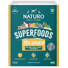 Υγρή Τροφή Σκύλου Naturo Superfoods Adult Grain Free Κοτόπουλο με Γλυκοπατάτα, Σπανάκι και Μύρτιλλα 395gr