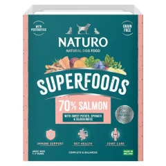 Υγρή Τροφή Σκύλου Naturo Superfoods Adult Grain Free Σολομός με Γλυκοπατάτα, Σπανάκι και Μύρτιλλα 395gr