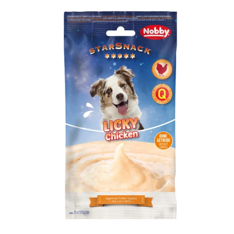 Λιχουδιές Σκύλου Nobby Starsnack Licky Dog Chicken 5x15gr με Κοτόπουλο σε Φακελάκι ΣΚΥΛΟΙ