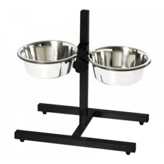 Σετ Ανοξείδωτα Μπολ της Nobby 4000ml με Πτυσσόμενη Βάση για Μεσαία & Μεγάλα Σκυλιά