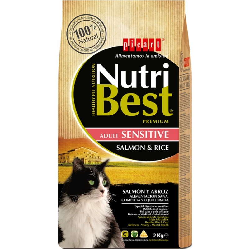 NUTRIBEST PICART CAT SENSITIVE SALMON & RICE 15kg ΓΑΤΕΣ