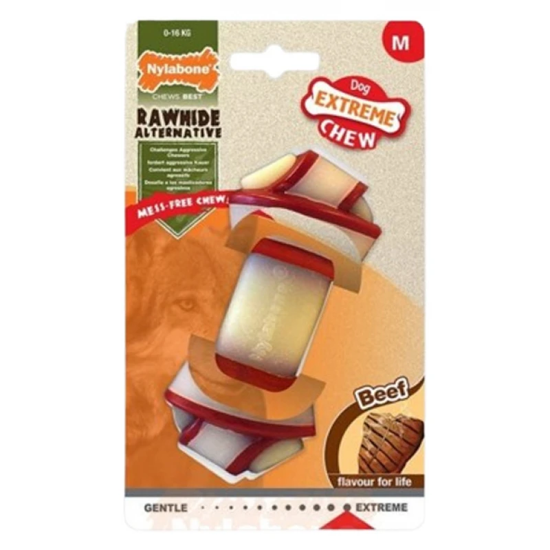 Nylabone Rawhide Knot Bone Beef Medium Σκύλοι Nylabone Rawhide Knot Bone Beef Medium Σκύλοι
