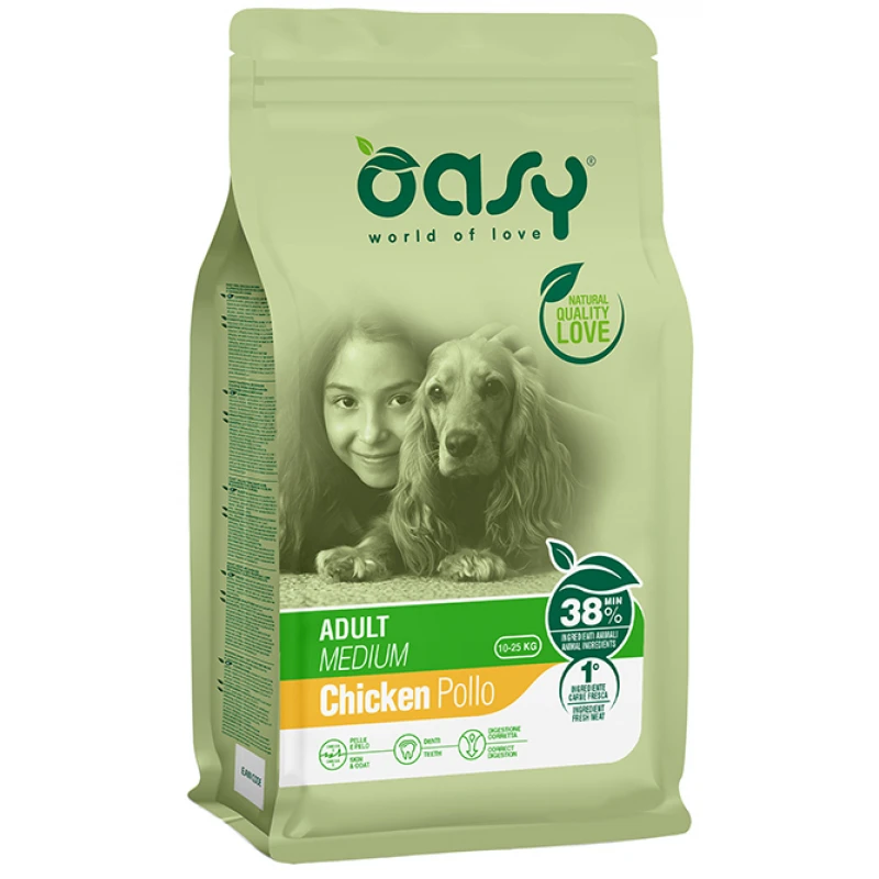 Oasy Dry Dog Adult Medium Chicken 12kg ΣΚΥΛΟΙ