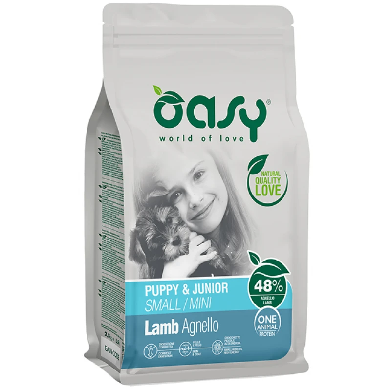 Oasy Dry Dog One Animal Protein Puppy & Junior Small-Mini Lamb 2,5kg ΣΚΥΛΟΙ