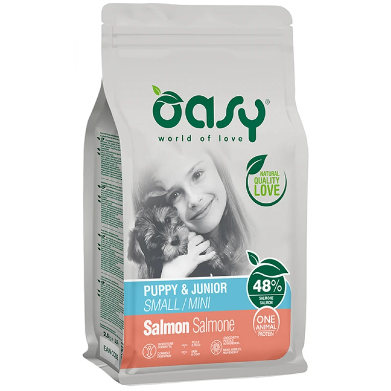 Oasy Dry Dog One Animal Protein Puppy & Junior Small-Mini Salmon 2,5kg ΣΚΥΛΟΙ