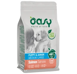 Oasy Dry Dog One Animal Protein Puppy & Junior Medium-Large Salmon 2,5kg Oasy Dry Dog One Animal Protein Puppy & Junior Medium-Large Salmon 2,5kg