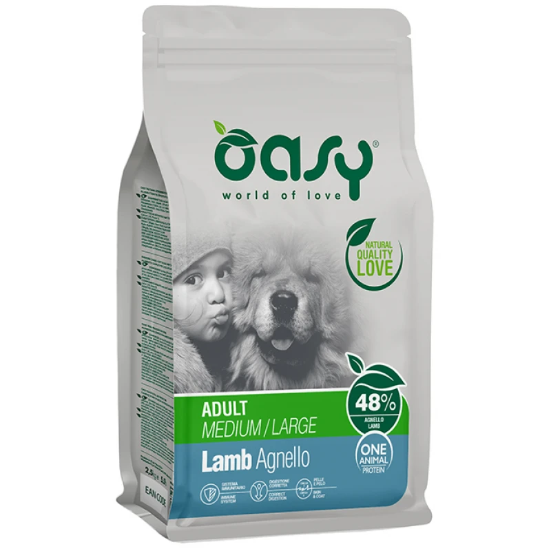 Oasy Dry Dog One Animal Protein Adult Medium - Large Lamb 12kg ΣΚΥΛΟΙ