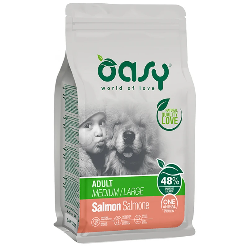 Oasy Dry Dog One Animal Protein Adult Medium - Large Salmon 2,5kg ΣΚΥΛΟΙ