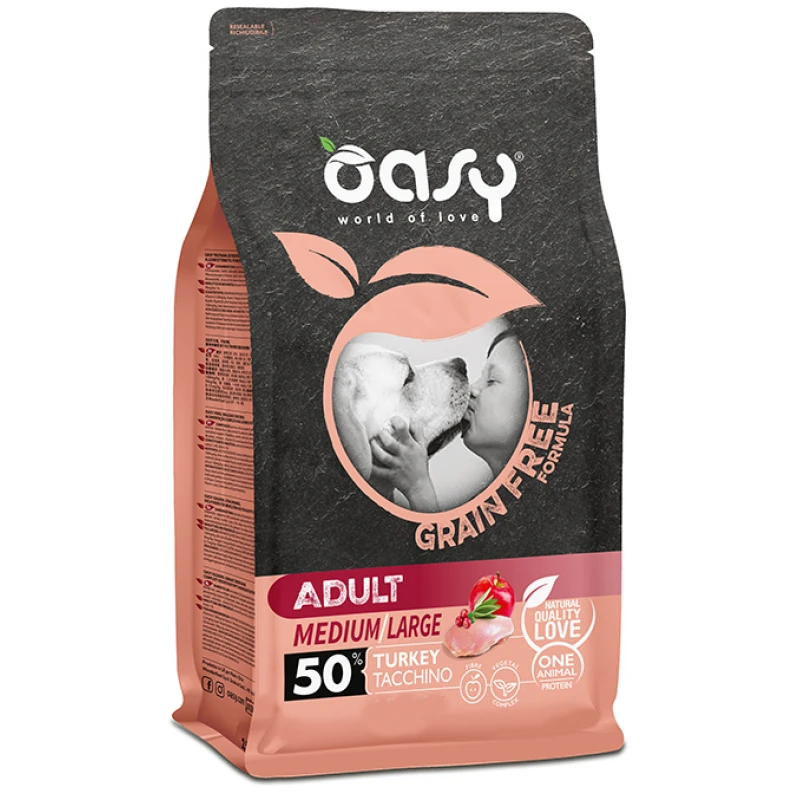 Oasy Dry Dog Grain Free Adult Medium - Large Turkey 12kg ΣΚΥΛΟΙ