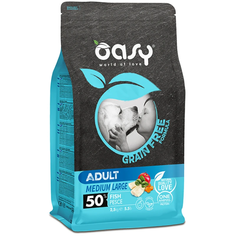 Oasy Dry Dog Grain Free Adult Medium - Large Fish 12kg ΣΚΥΛΟΙ