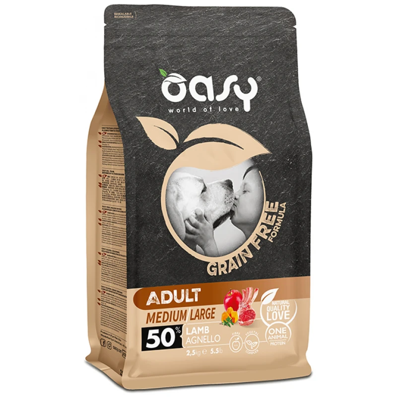 Oasy Dry Dog Grain Free Adult Medium - Large Lamb 2,5kg ΣΚΥΛΟΙ