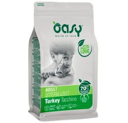 Oasy Cat Sterilised Adult Turkey 1,5kg + Δώρο 1 Κονσέρβα Oasy Caprice Oasy Cat Sterilised Adult Turkey 1,5kg + Δώρο 1 Κονσέρβα Oasy Caprice