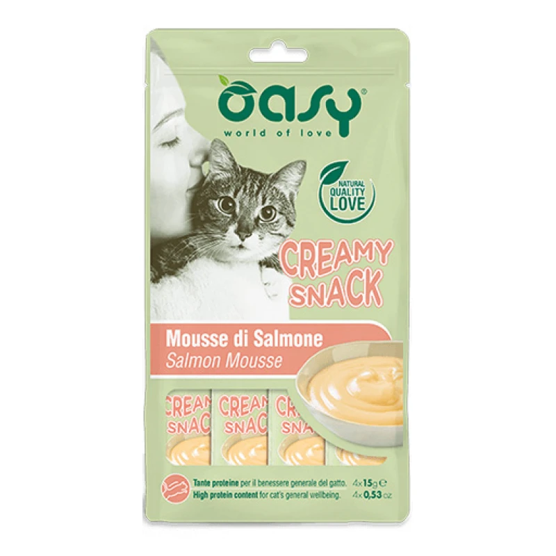 Μους Γάτας Oasy Treats Creamy Snack Salmon 4x15gr ΓΑΤΕΣ