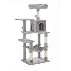 Γατόδεντρο - Ονυχοδρόμιο Cat Condo Hammock and Pompoms Light Grey 55x45x143cm Γατόδεντρο - Ονυχοδρόμιο Cat Condo Hammock and Pompoms Light Grey 55x45x143cm