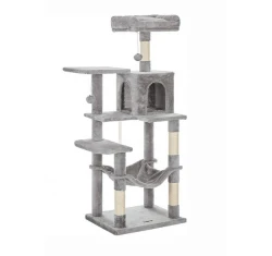 Γατόδεντρο - Ονυχοδρόμιο Cat Condo Hammock and Pompoms Light Grey 55x45x143cm