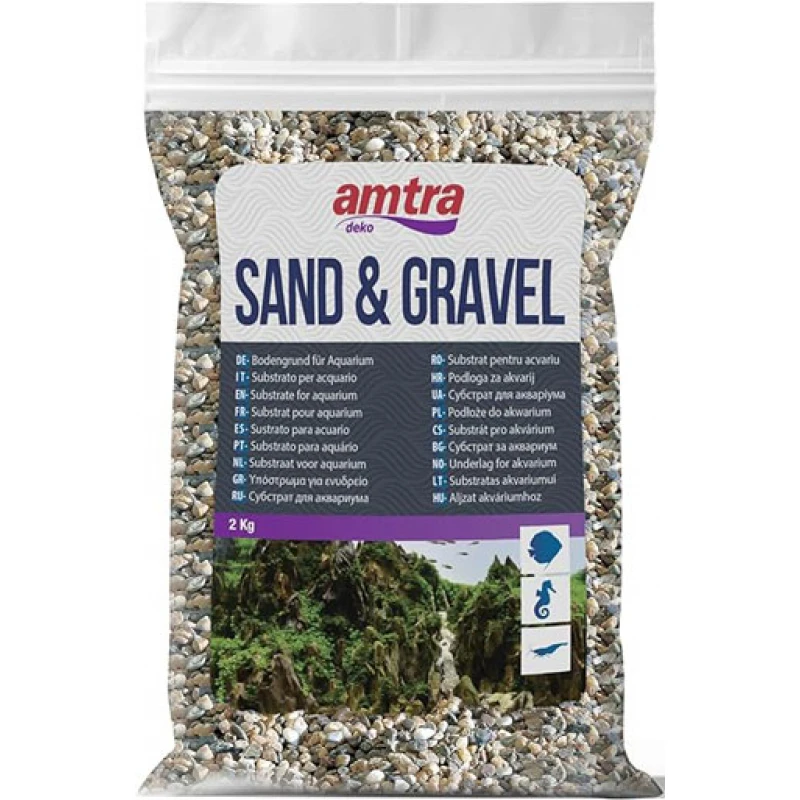Amtra Polichrome Medium Φυσικό Χαλίκι Ενυδρείου 3–4mm 2kg Πολύχρωμο Ενυδρεία