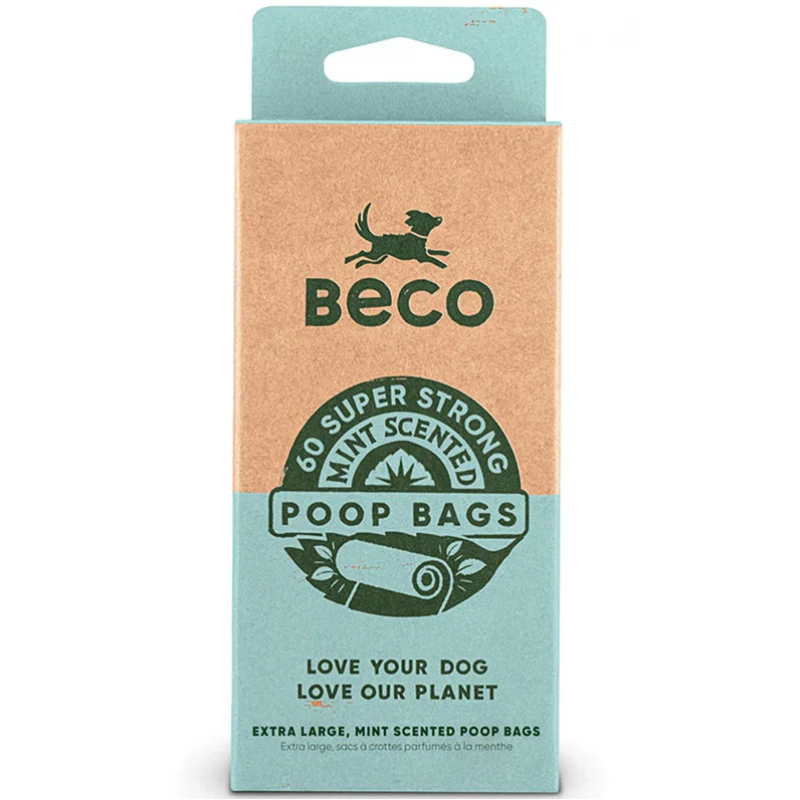 Ανακυκλωμένα Σακουλάκια Περιττωμάτων Beco (4x15τμχ) με Άρωμα Μέντας Σκύλοι