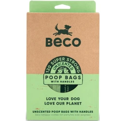 Ανακυκλωμένα Σακουλάκια Περιττωμάτων Beco (8x15τμχ) Χωρίς Άρωμα με Χερούλια