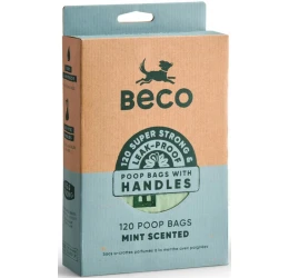 Ανακυκλωμένα Σακουλάκια Περιττωμάτων Beco (8x15τμχ) με Άρωμα Μέντας με Χερούλια