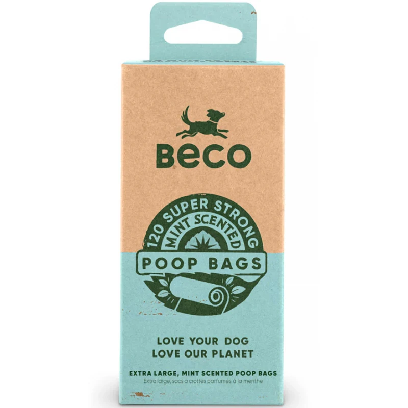 Ανακυκλωμένα Σακουλάκια Περιττωμάτων Beco (8x15τμχ) με Άρωμα Μέντας Σκύλοι