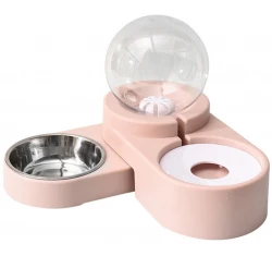 Αυτόματη Ποτίστρα Set Με Μπολ Φαγητού για Μικρόσωμους Σκύλους και Γάτες Pink