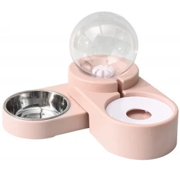 Αυτόματη Ποτίστρα Set Με Μπολ Φαγητού για Μικρόσωμους Σκύλους και Γάτες Pink