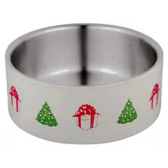 Χριστουγεννιάτικο Μπολ Σκύλου και Γάτας Μπολ µε Διπλό Τοίχωµα 16cm Λευκό