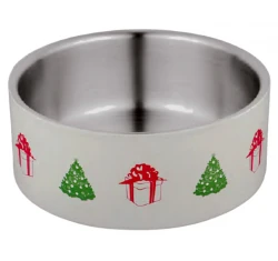 Χριστουγεννιάτικο Μπολ Σκύλου και Γάτας Μπολ µε Διπλό Τοίχωµα 16cm Λευκό