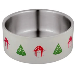 Χριστουγεννιάτικο Μπολ Σκύλου και Γάτας Μπολ µε Διπλό Τοίχωµα 16cm Λευκό