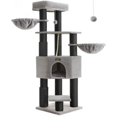 Γατόδεντρο - Ονυχοδρόμιο Feandrea 50x50x160cm Γκρι / Μαύρο Γατόδεντρο - Ονυχοδρόμιο Feandrea 50x50x160cm Γκρι / Μαύρο