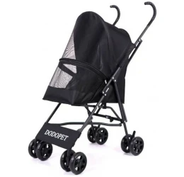 Καρότσι μεταφοράς Σκύλου ή Γάτας με 4 ρόδες 40x29x53cm Μαύρο