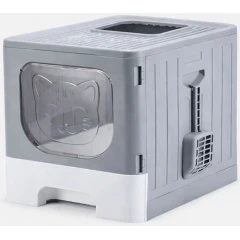 Κλειστή Λεκάνη - Τουαλέτα Γάτας Mr Stinky Foldable Litter Box 49x39,2x38,3cm Γκρι
